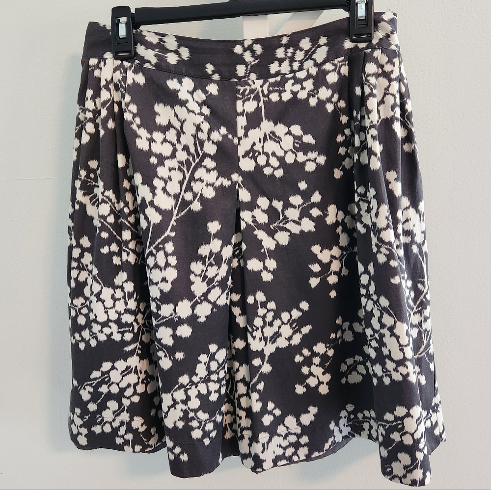 Anthropologie Moulinette Soeurs Firelight Pleated Silk Skirt Floral Ikat Sz 10 - Picture 7 of 11